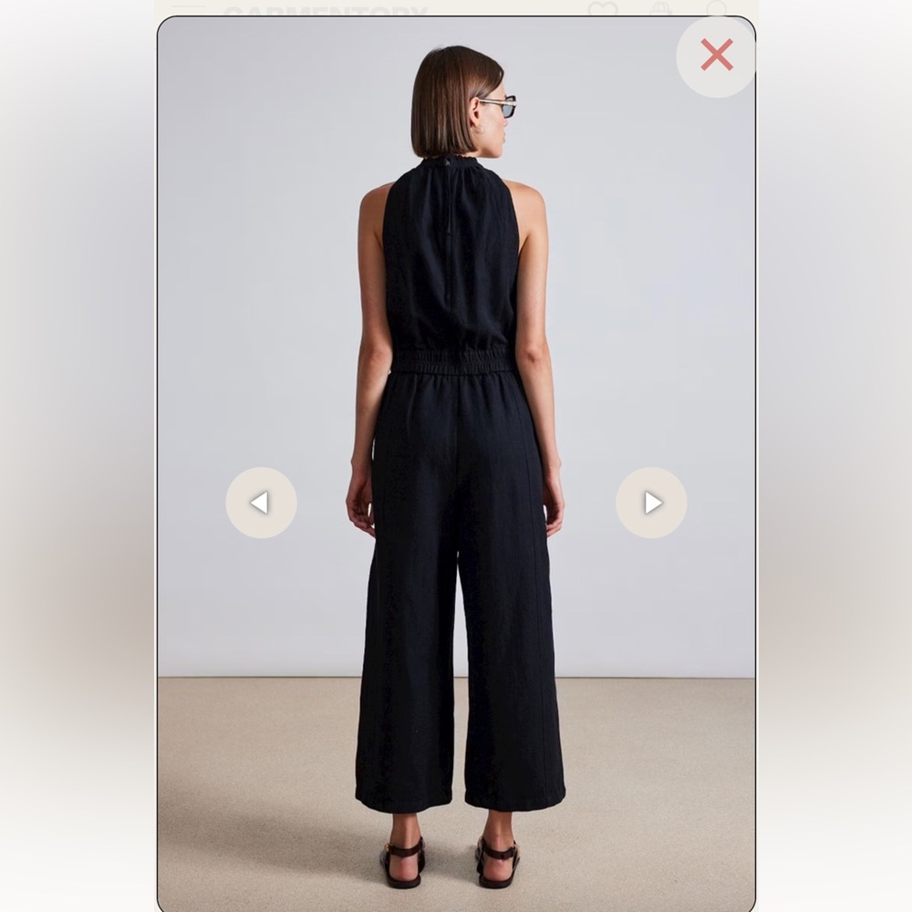 NWT Apiece Apart New Archer Jumpsuit in Black Linen & Organic Cotton Blend - Picture 4 of 13